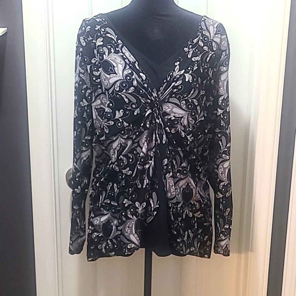 Tied Front Layered Blouse